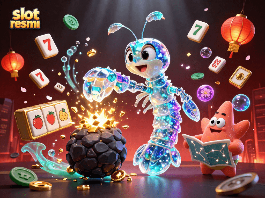 Experience the thrill with slot resmi, featuring a galactic mantis shrimp in action with mahjong elements.