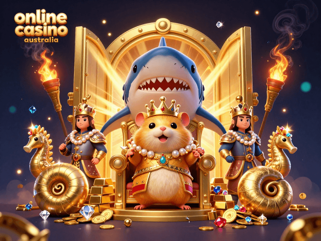 Experience the thrill of winning at an online casino Australia with dynamic 3D characters and gold treasures.