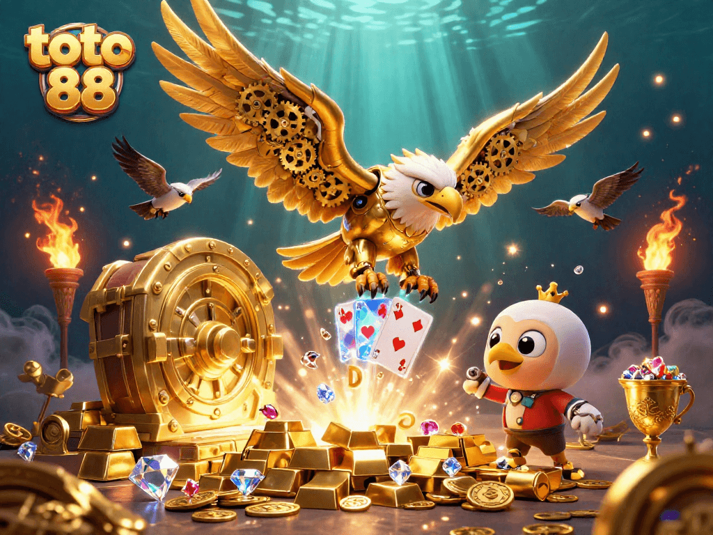 Experience thrilling jackpots with toto 88 in an exciting holographic casino scene.
