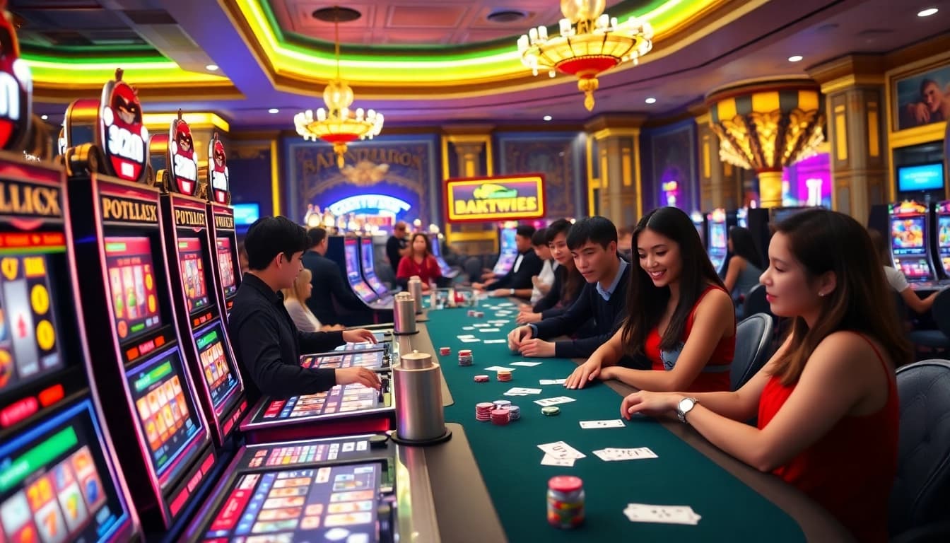 Experience the thrill of Batman138 slots with vibrant casino action and engaging gaming atmosphere.