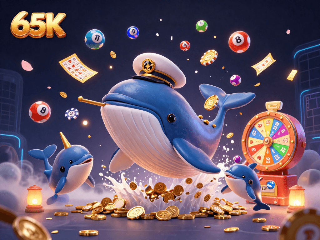 65K e diversão nos jogos de loteria com elementos de prêmios e animações vibrantes.