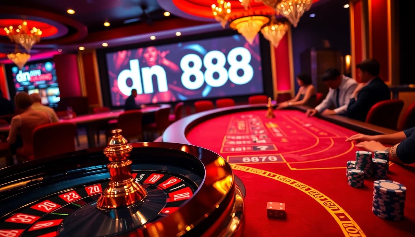 Experience thrilling gameplay at dn 888 with vibrant casino tables and engaged players.