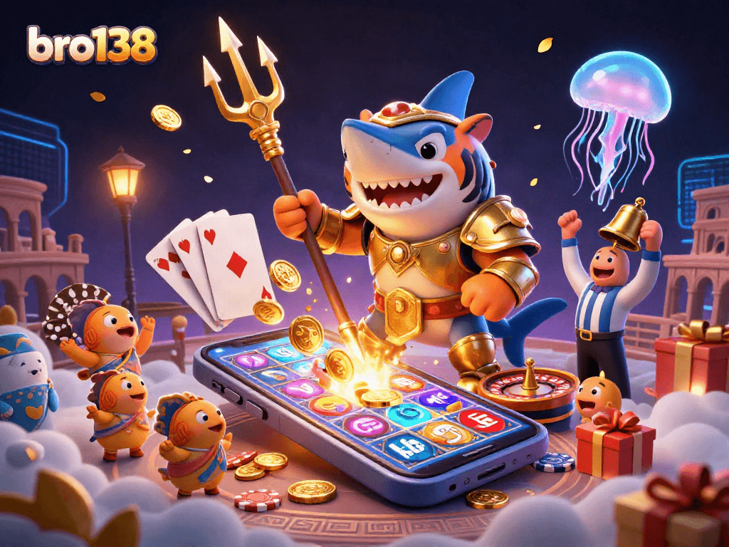 Engage with the thrilling bro138 slot experience featuring a dynamic underwater scene and exciting game elements.