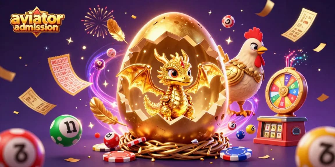 Experience thrilling aviator admission gameplay with a golden dragon amidst lottery excitement.