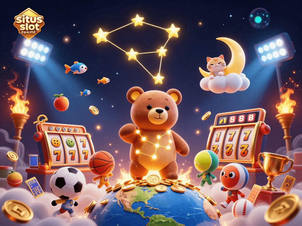 Experience thrilling jackpots on situs slot resmi with vibrant 3D slots and animated cosmic characters.