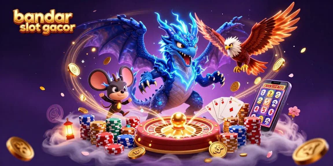 Bandar slot gacor menjadi pusat keseruan dengan naga petir dan elemen kasino yang megah.