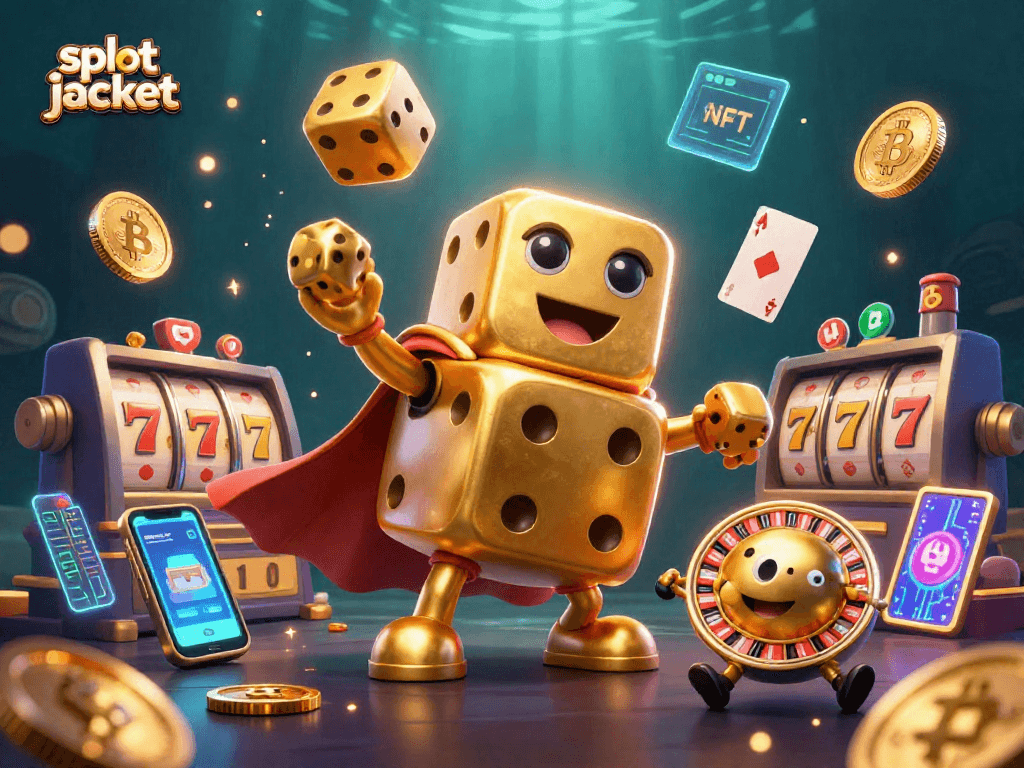 Experience the thrill of slot jackpot gaming with dynamic characters and casino elements.