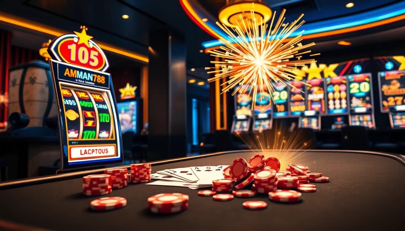 Berpartisipasi dalam permainan slot menarik aman788 di suasana kasino yang semarak.