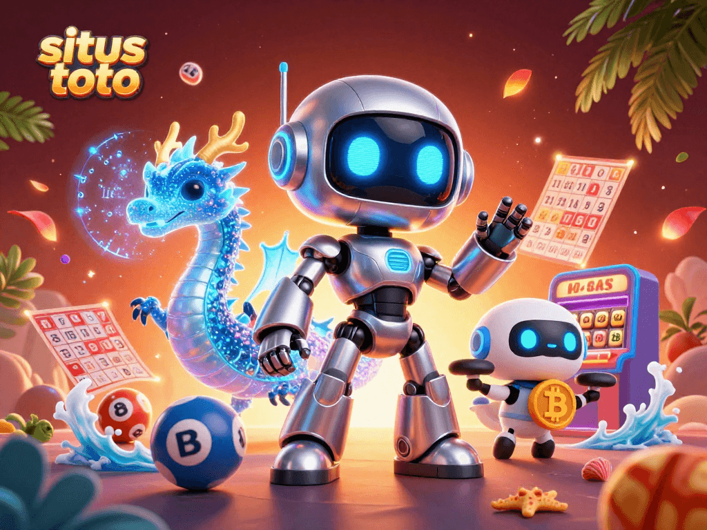 Experience the excitement of situs toto with vibrant lottery elements and dynamic 3D characters.