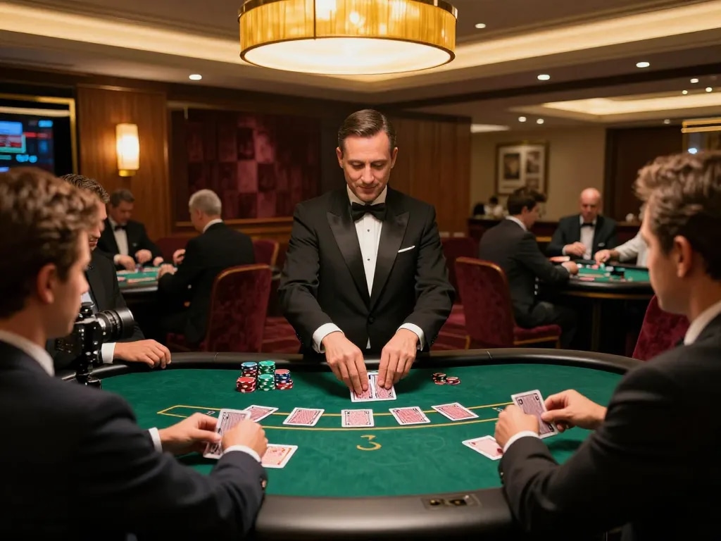 Players engaged in a thrilling B52 blackjack game, showcasing strategy and excitement
