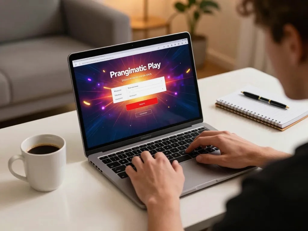 Engage in casino gameplay with Pragmatic Play Login on laptop, fostering strategic online gambling.