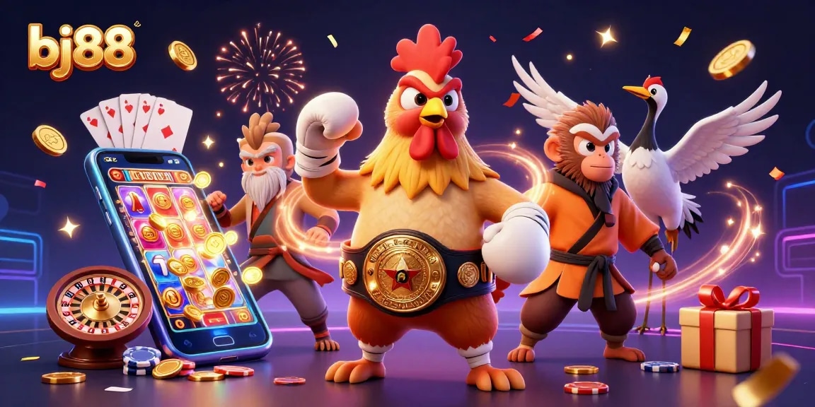 Experience excitement at bj88 with dynamic casino game elements and animated characters.