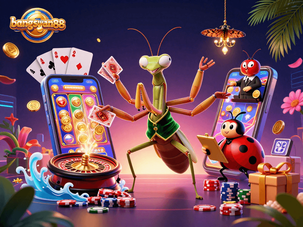 Engage in thrilling gameplay with bangsawan88 as a giant mantis card sharp and ladybug pit boss elevate casino fun.