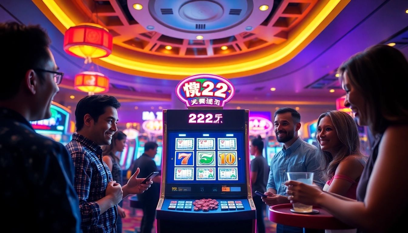 雷神2測試版遊戲機吸引著興奮的玩家,充滿活力的賭場場景。