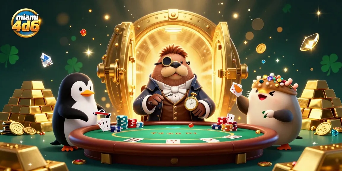 Bet on exciting hands at miami4d6’s underwater poker table featuring animated characters bluffing and dealing.