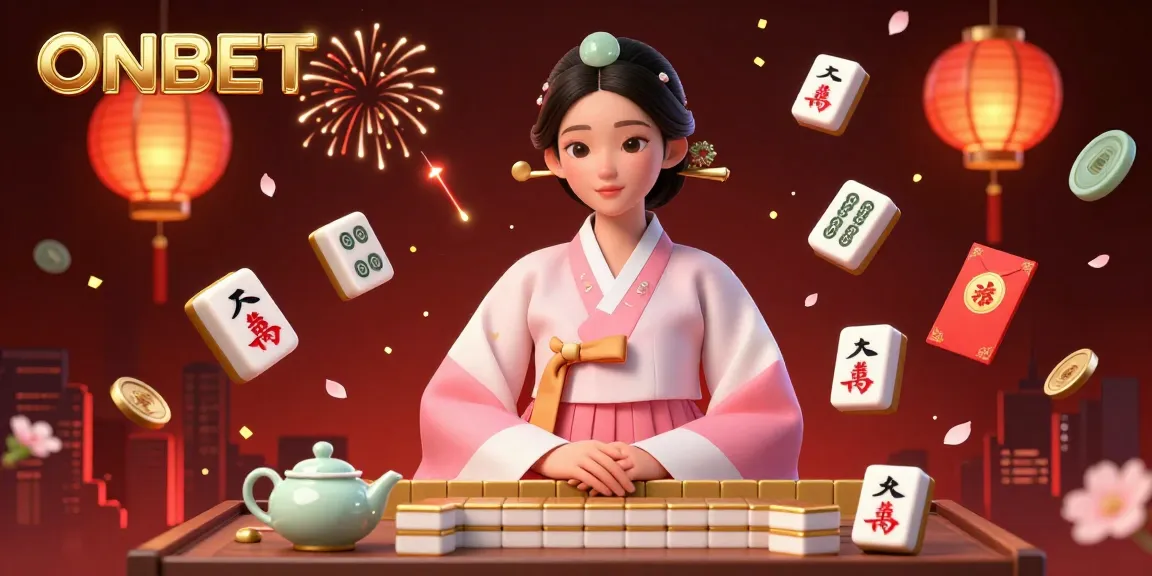 Experience immersive gaming with ONBET: an elegant casino scene featuring Asian themes and dynamic elements.