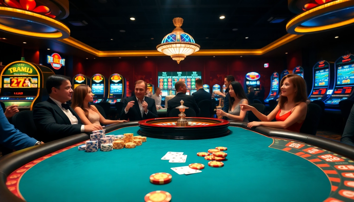 Experience the thrill of winning at trang chủ thabet with vibrant casino tables and slot machines.