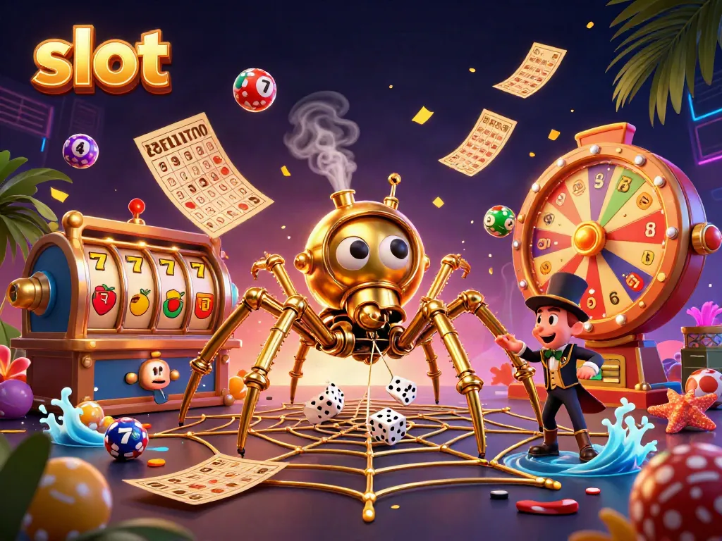 Experience the thrill of slot machines in vibrant, eye-catching 3D illustration.