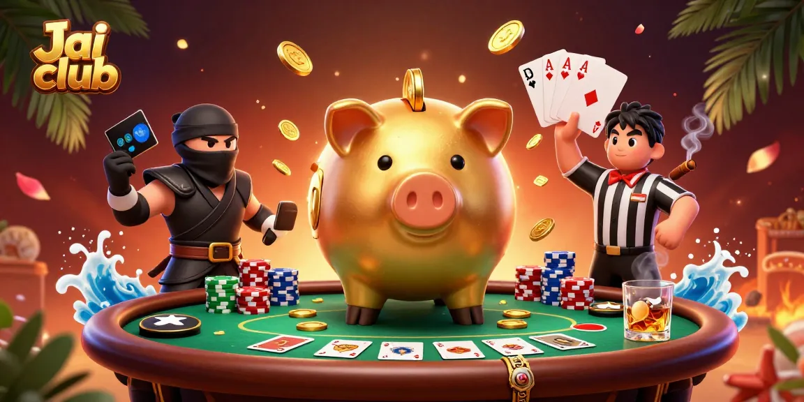Join the fun at Jai club with this vibrant gaming scene featuring exciting poker elements and dynamic characters.