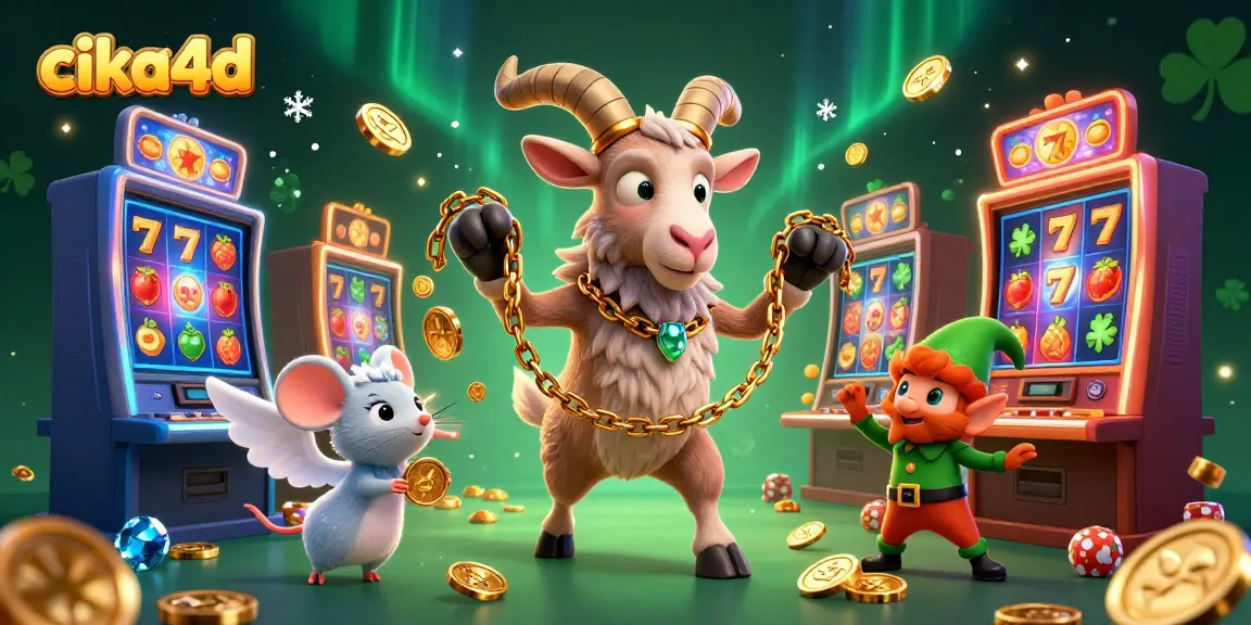 Experience thrilling gameplay at cika4d with cartoon characters managing a vibrant slot casino.