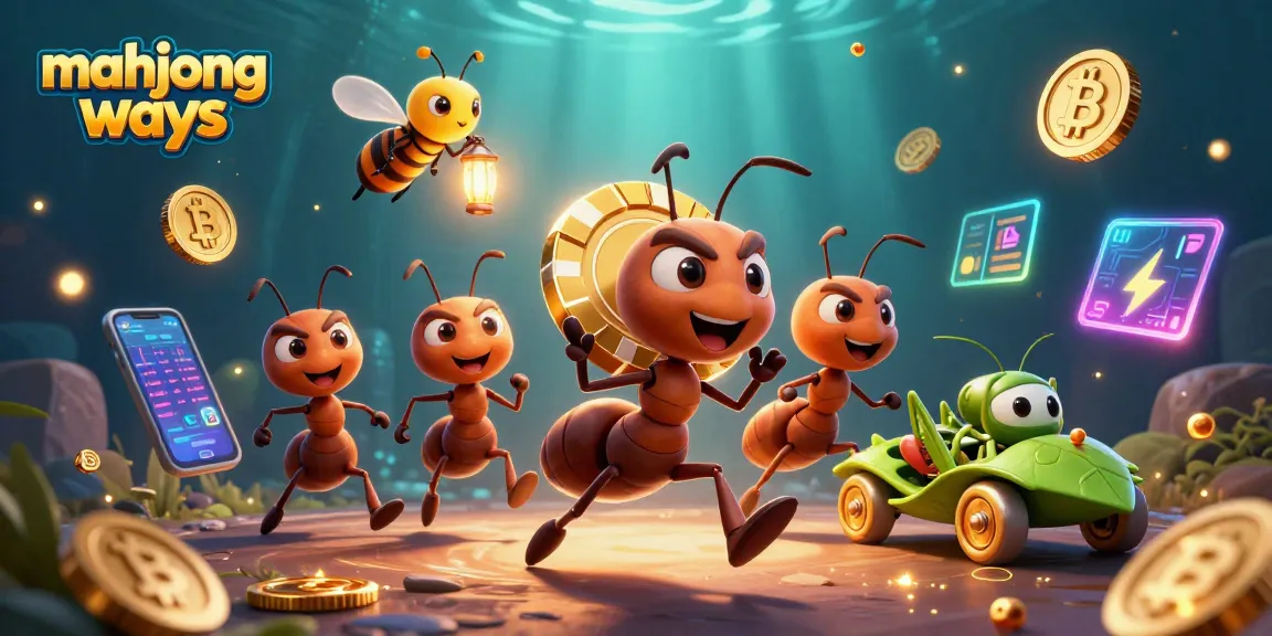 Experience mahjong ways with dynamic gameplay as animated ants steal a giant poker chip.