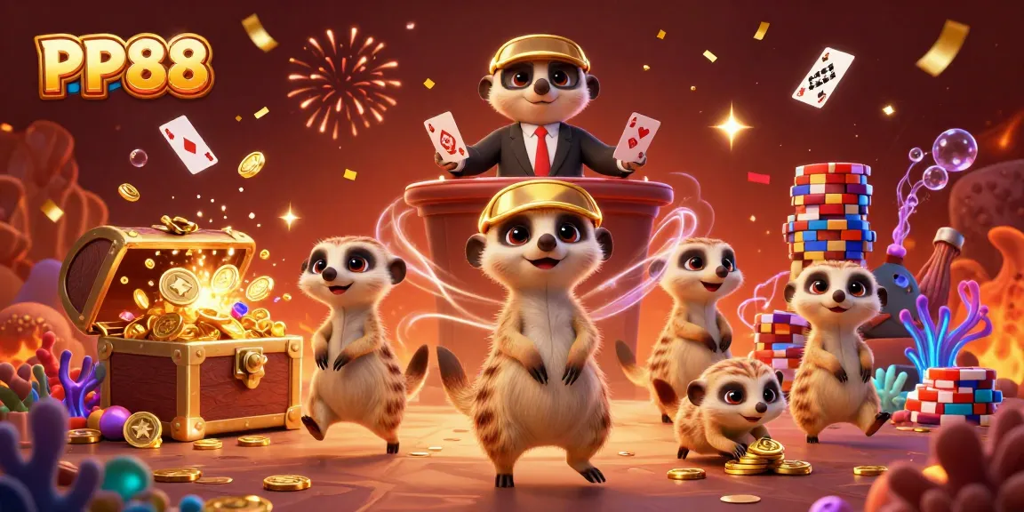 Engage with the thrilling PP88 casino experience as meerkats manage an underwater gaming adventure.