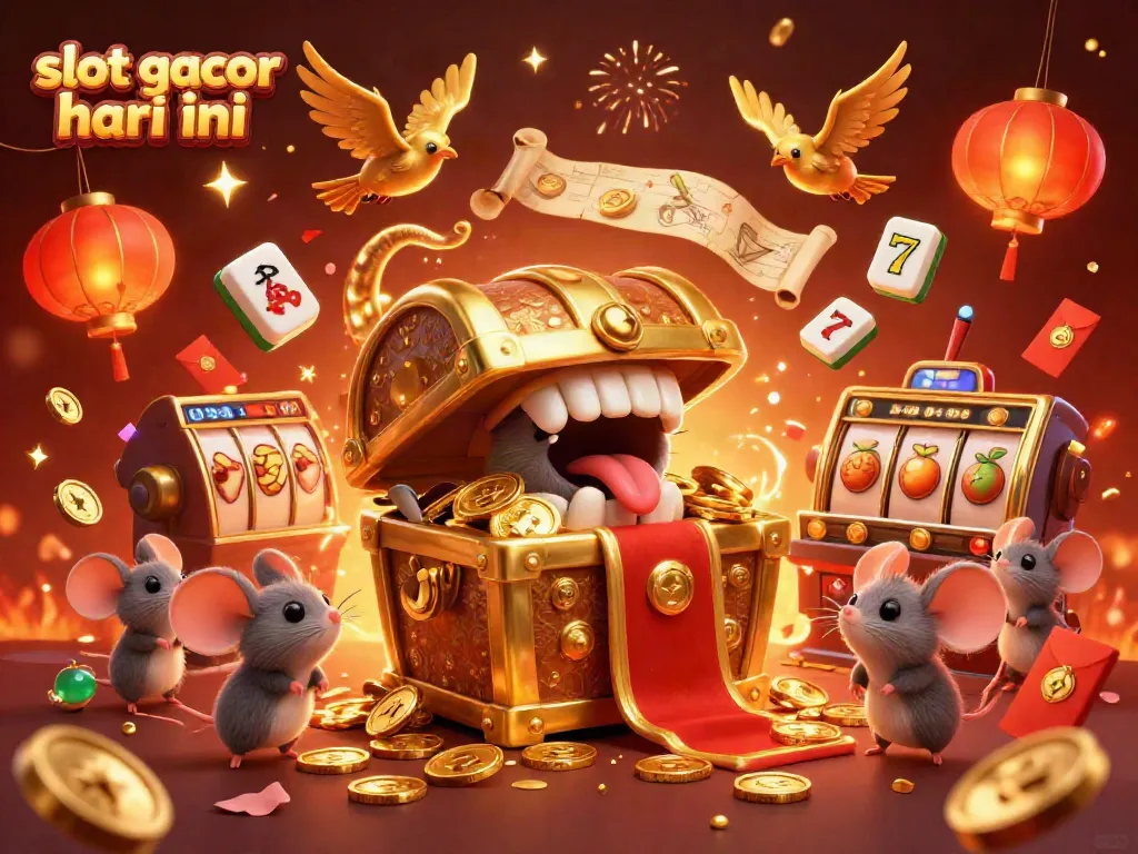 Ilustrasi 3D menarik tentang slot gacor hari ini, menampilkan peti harta karun yang menggoda.