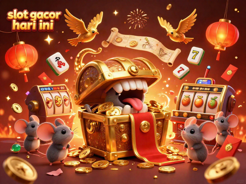 Ilustrasi 3D menarik tentang slot gacor hari ini, menampilkan peti harta karun yang menggoda.