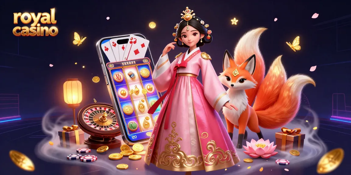 Experience the excitement of royal casino with a vibrant illustration of gaming elements and characters.