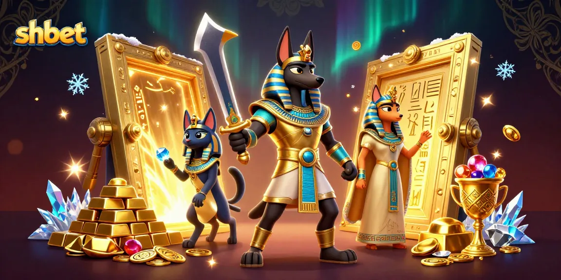 Experience thrilling gaming at shbet's animated casino with golden treasures and Egyptian warriors.