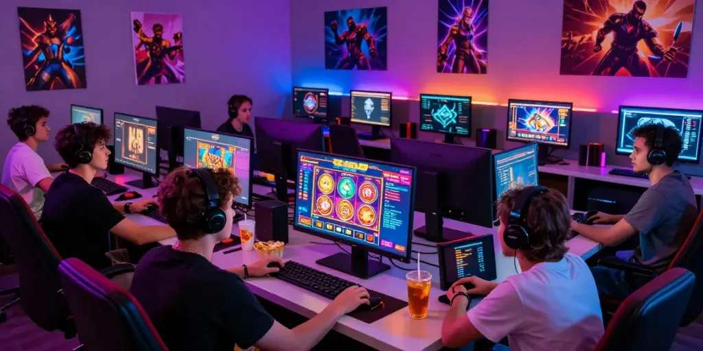Exciting gaming moment with friends enjoying akunjp online slots
