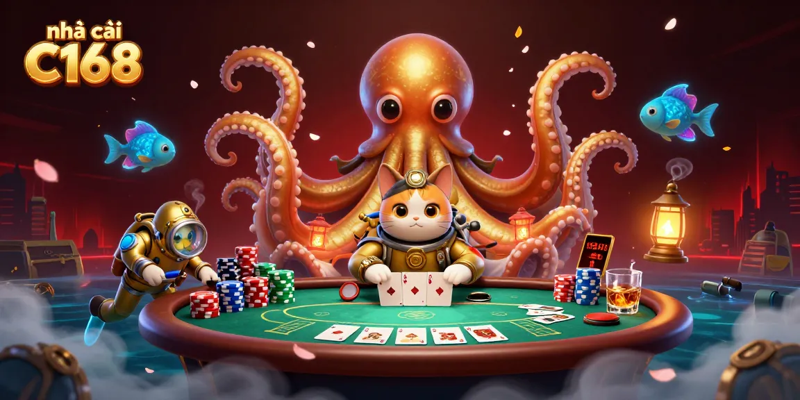 Engage with the dynamic online gaming world at nhà cái C168, featuring a thrilling poker scene.