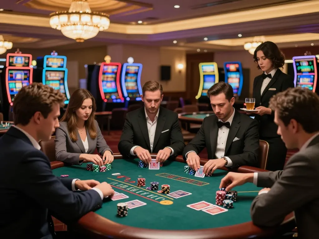 Players experience thrilling action at a VIP blackjack table while enjoying the ambiance of vipwin casino.