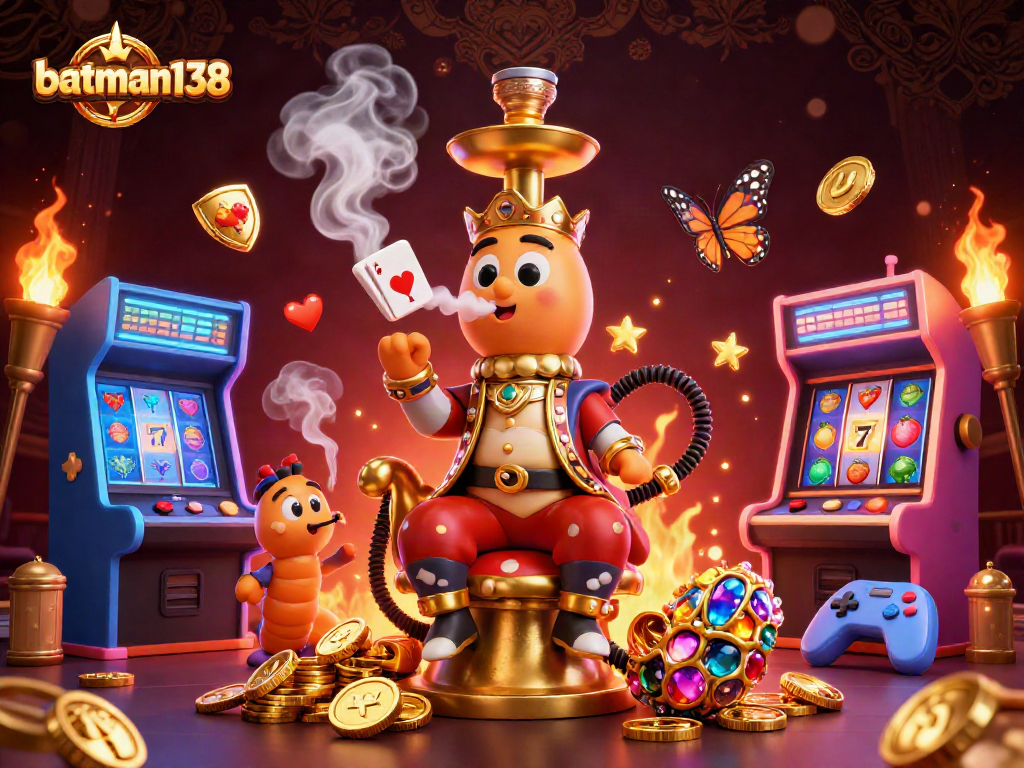 bermain di batman138 dengan slot berkilau dan karakter fantastis dalam ilustrasi kasino 3D yang memukau.