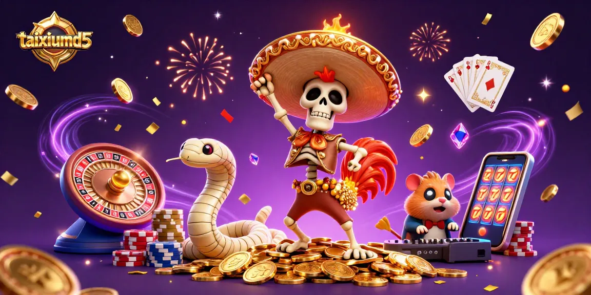Taking part in thrilling Tài Xỉu MD5 gameplay with vibrant 3D characters and casino elements.