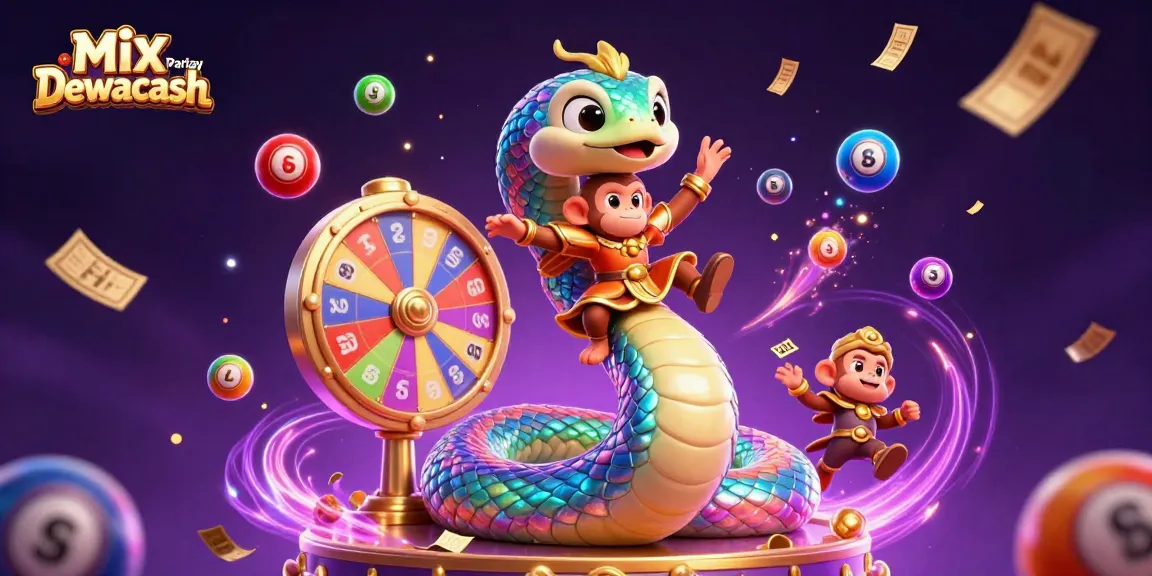 Experience the excitement of Mix Parlay Dewacash with vibrant visuals of casino elements.