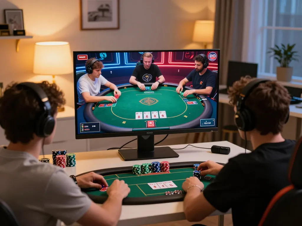 Engaged players in an online poker tournament while using mm88 platform to strategize bets.