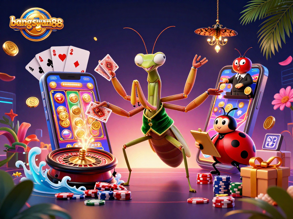 Engage in thrilling gameplay with bangsawan88 as a giant mantis card sharp and ladybug pit boss elevate casino fun.