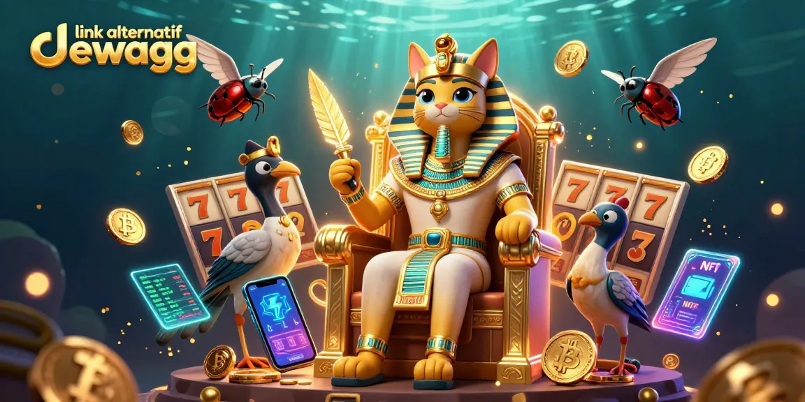 Engage with link alternatif dewagg by enjoying thrilling slot games in this vibrant 3D illustration.