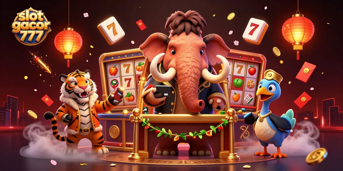 Experience the excitement at slot gacor 777 with vibrant characters and casino elements in this dazzling scene.