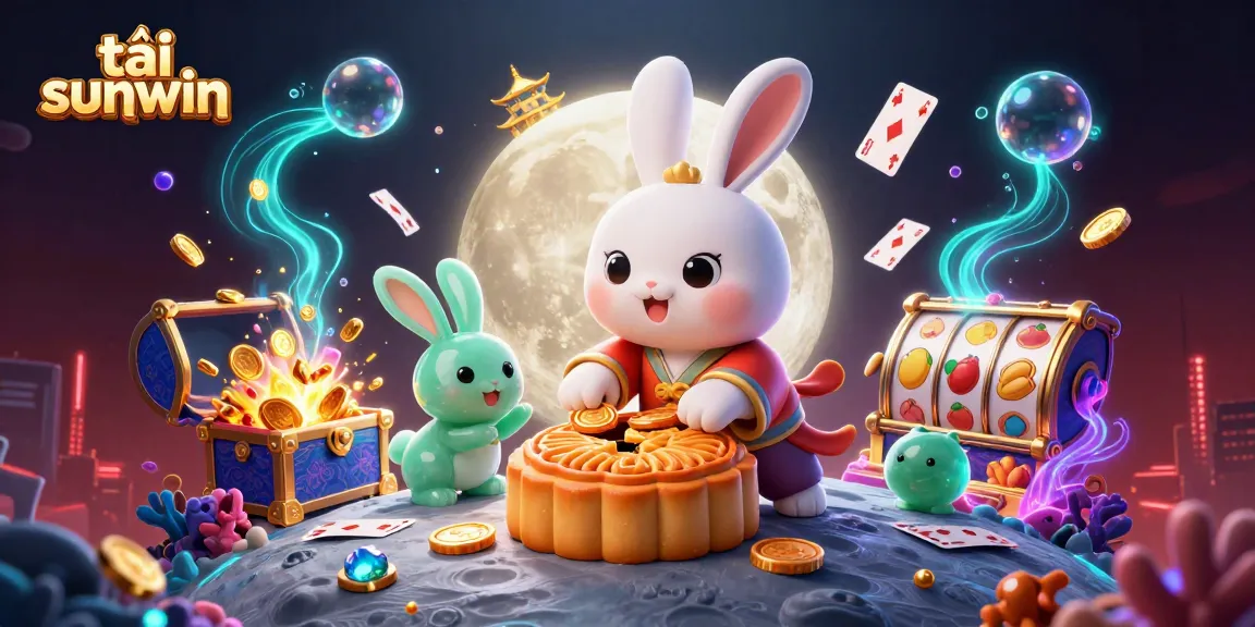 Experience the excitement as you tải sunwin to reveal hidden treasures and poker chips in an enchanting moonlit scene.