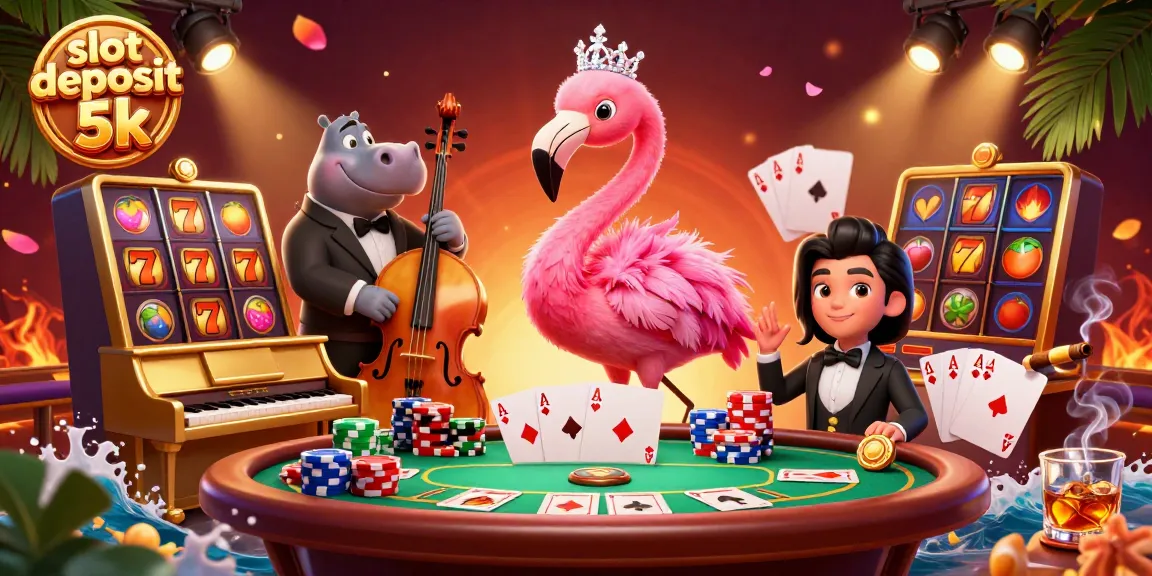 Experience thrilling moments of slot deposit 5k with vibrant casino elements and character excitement.