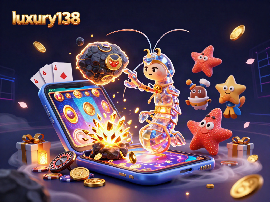 luxury138 memicu kemenangan dalam permainan kasino dengan slot warna-warni dan koin emas yang berhamburan