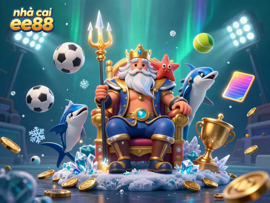 Engage with thrilling action at nhà cái ee88, featuring a lively underwater casino scene.