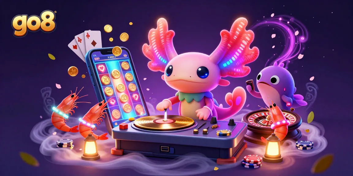 Engage in thrilling gameplay at go8 with vibrant underwater casino characters and dynamic slot game elements.