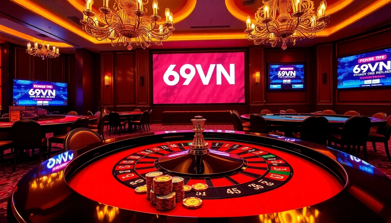 Experience thrilling gameplay at 69VN with a luxurious casino environment filled with excitement.