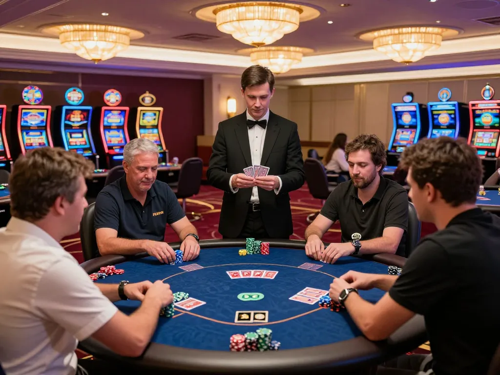 Players enjoying poker excitement at NK 88 casino with intense gameplay and vibrant atmosphere.