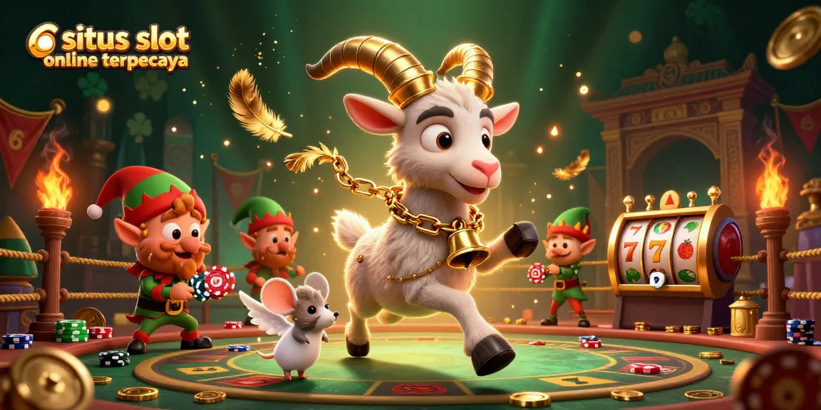 Situs slot online terpercaya dengan suasana kasino meriah, dipenuhi dengan simbol mesin slot yang berkilauan.