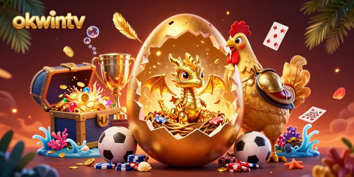 Experience thrilling sports betting with okwintv, featuring a dynamic golden dragon and poker chips.
