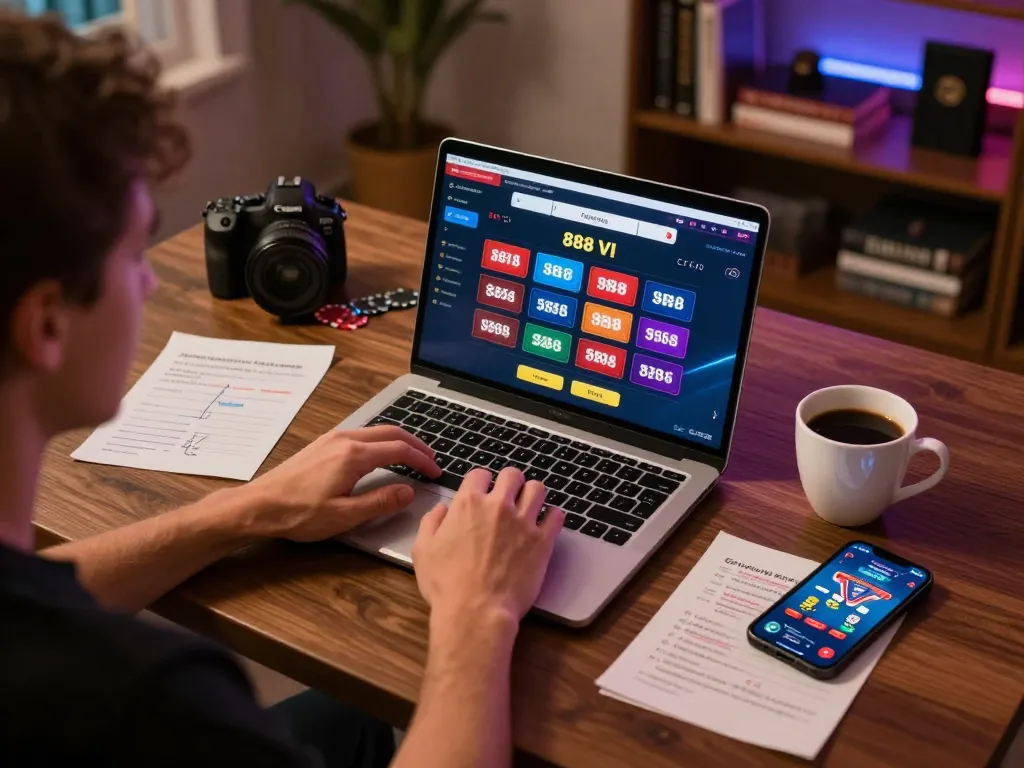 Engaging gameplay at 888 VI online casino with poker interface and strategic notes